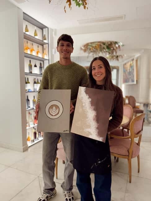 Alicante: Private Art Experience for Couples – Paint & Sip - Drinks, cheese, and the social side