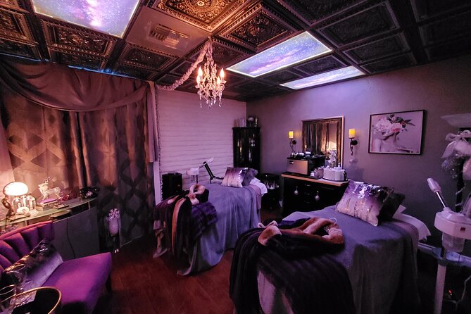 Couples Spa Package in Newport Beach with Appetizers and Wine - Changing into robes and choosing a welcome drink