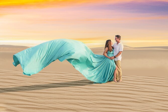 Flying dress photoshoot Dubai Solo, Couple and Group Session - A portable changing room keeps the process practical