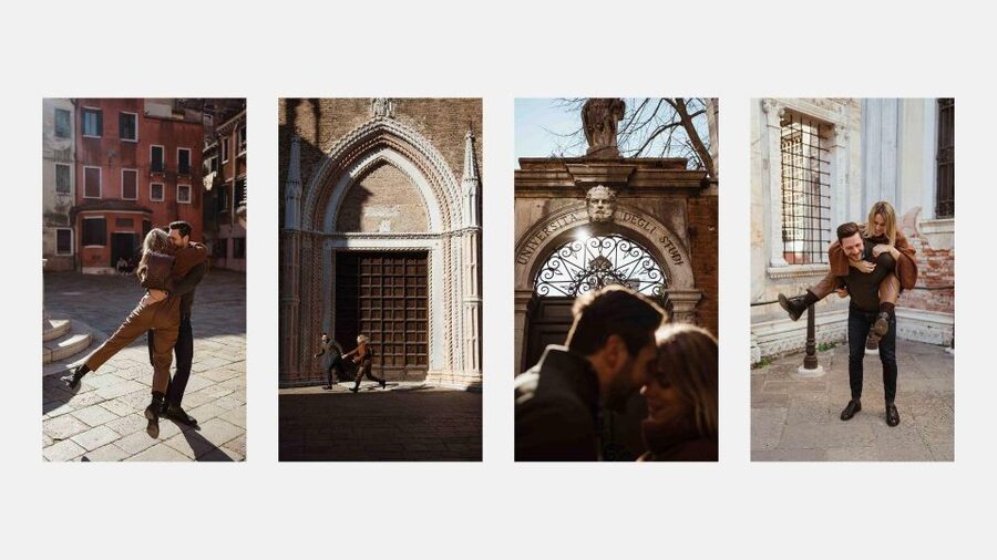 Venice: Elegant couple photos on your vacation - Mauro’s approach and communication