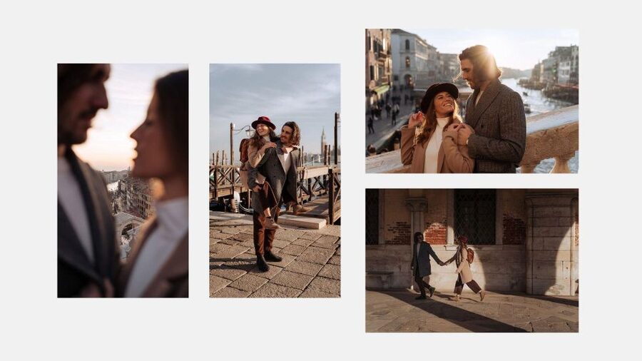 Venice: Elegant couple photos on your vacation - Editing and receiving your digital photographs